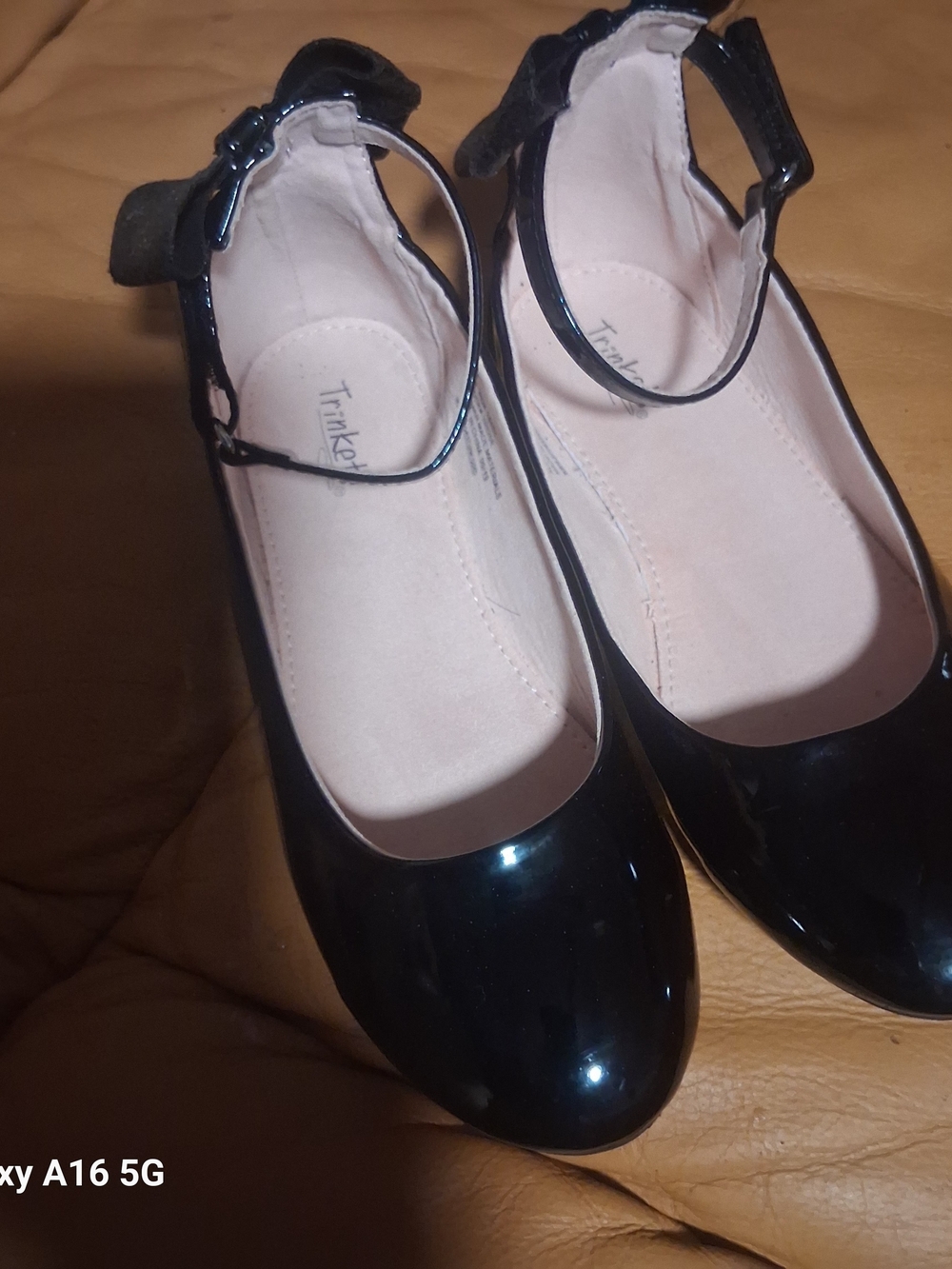 Girls Black Patent Ankle-Strap Dress Shoes